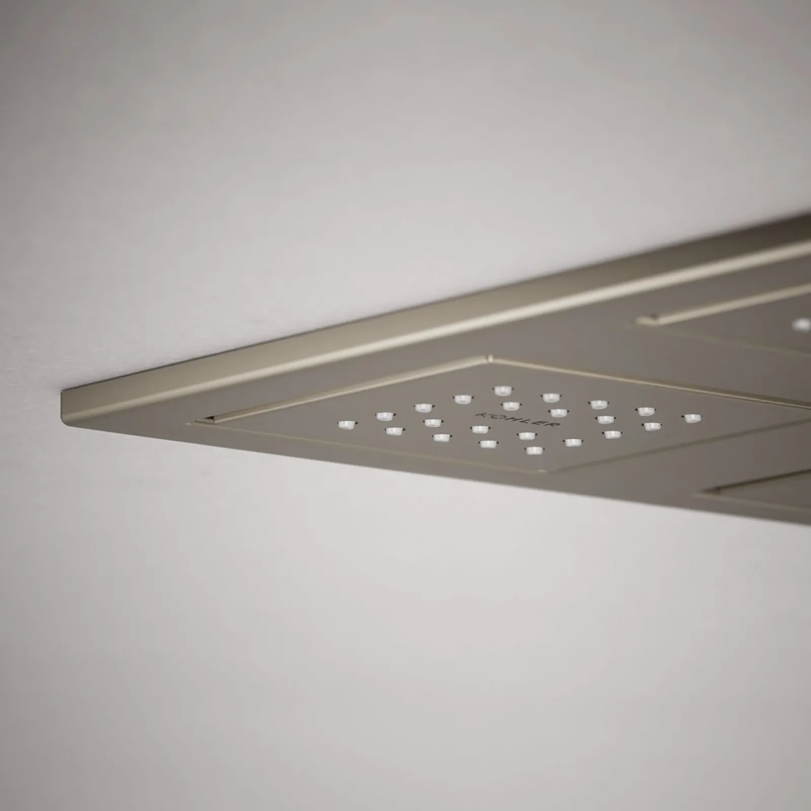 Overhead shower panel with four 22-nozzle sprayheads^Kohler