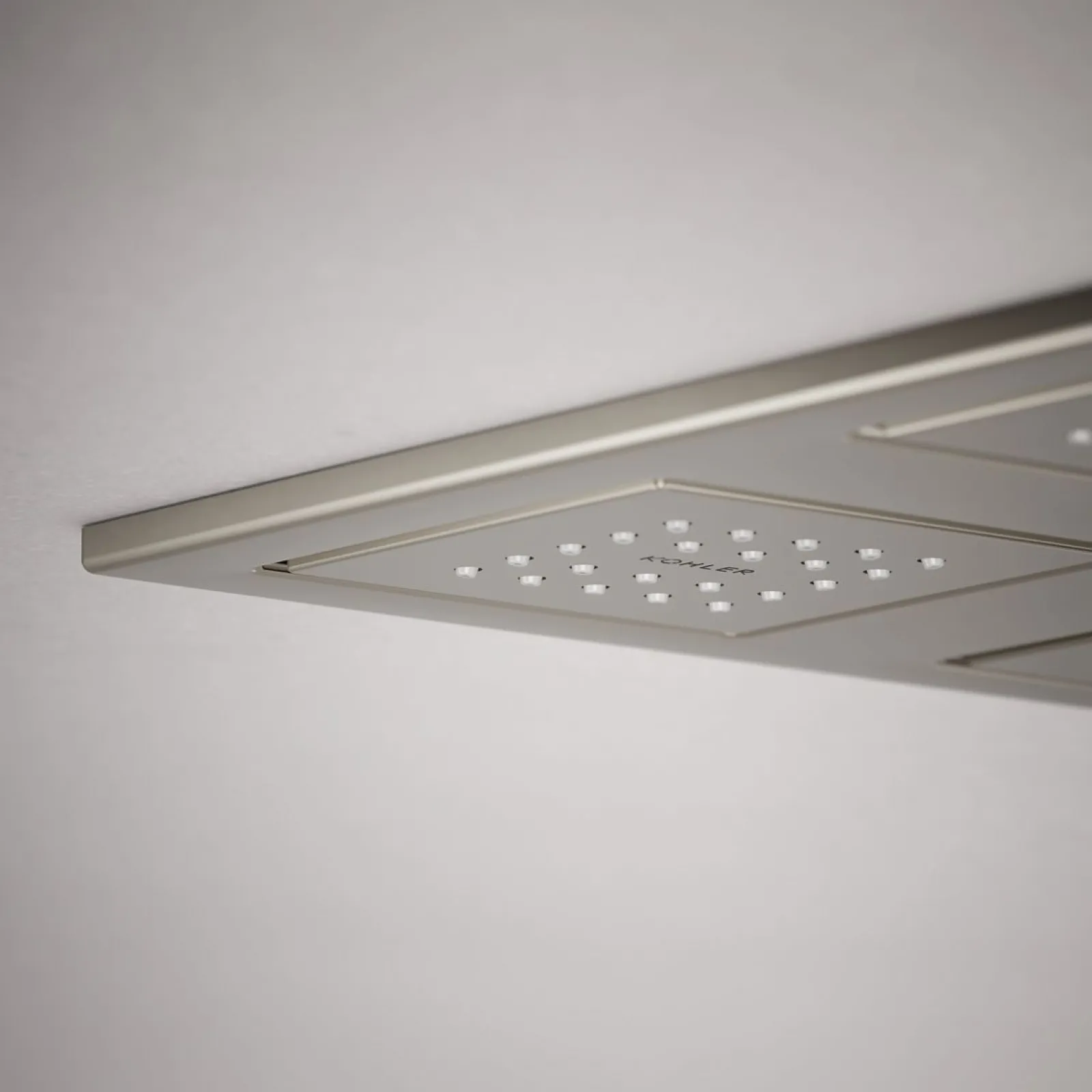 Overhead shower panel with four 22-nozzle sprayheads^Kohler
