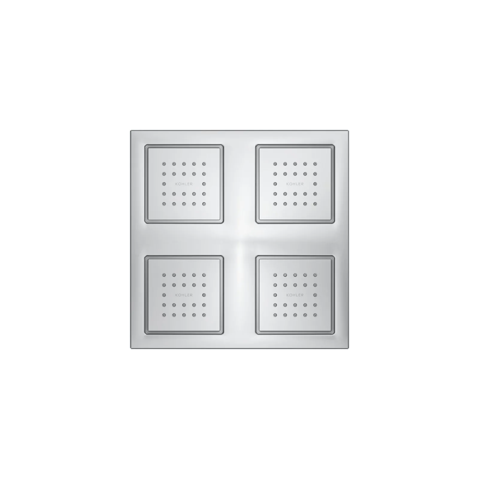 Overhead shower panel with four 22-nozzle sprayheads^Kohler