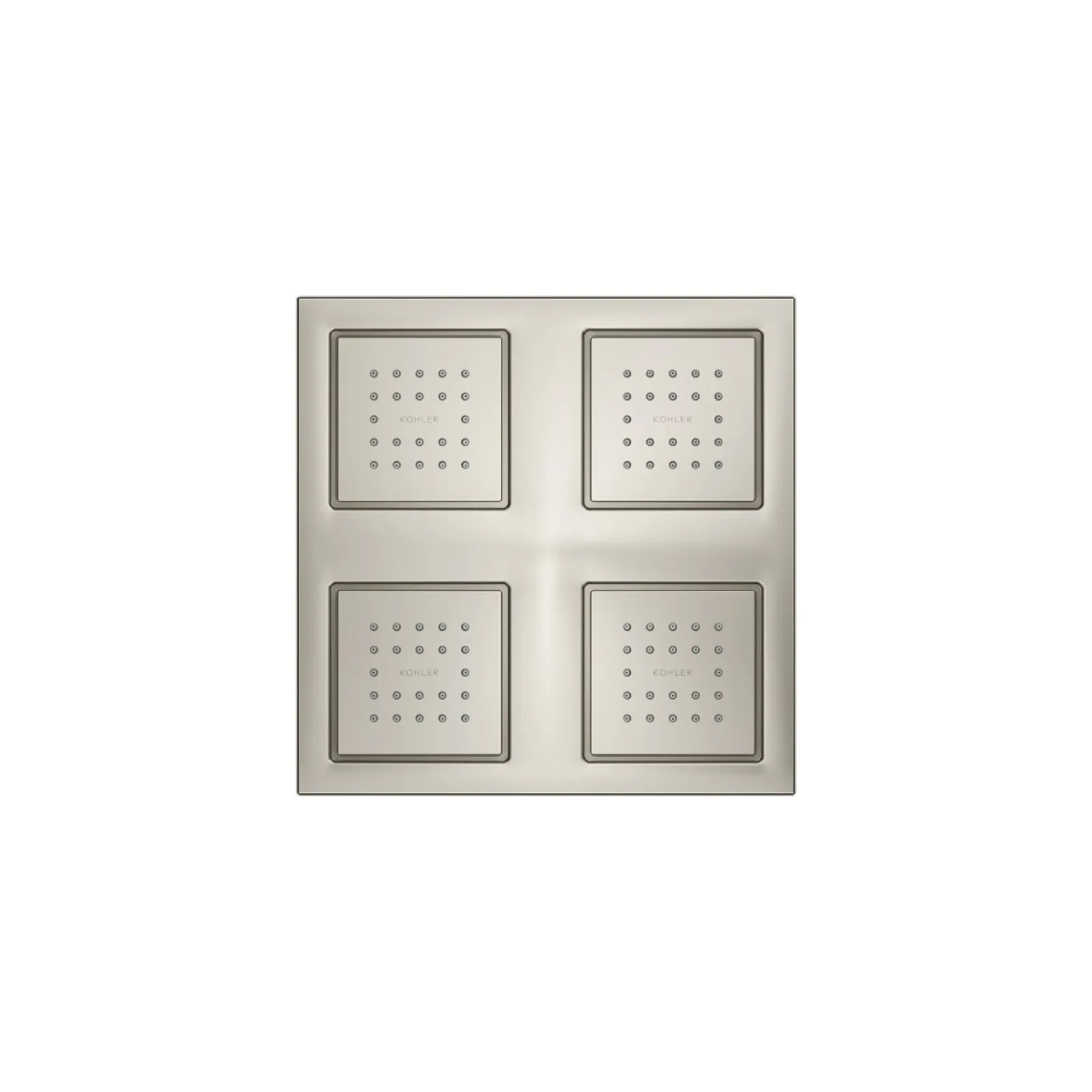 Overhead shower panel with four 22-nozzle sprayheads^Kohler