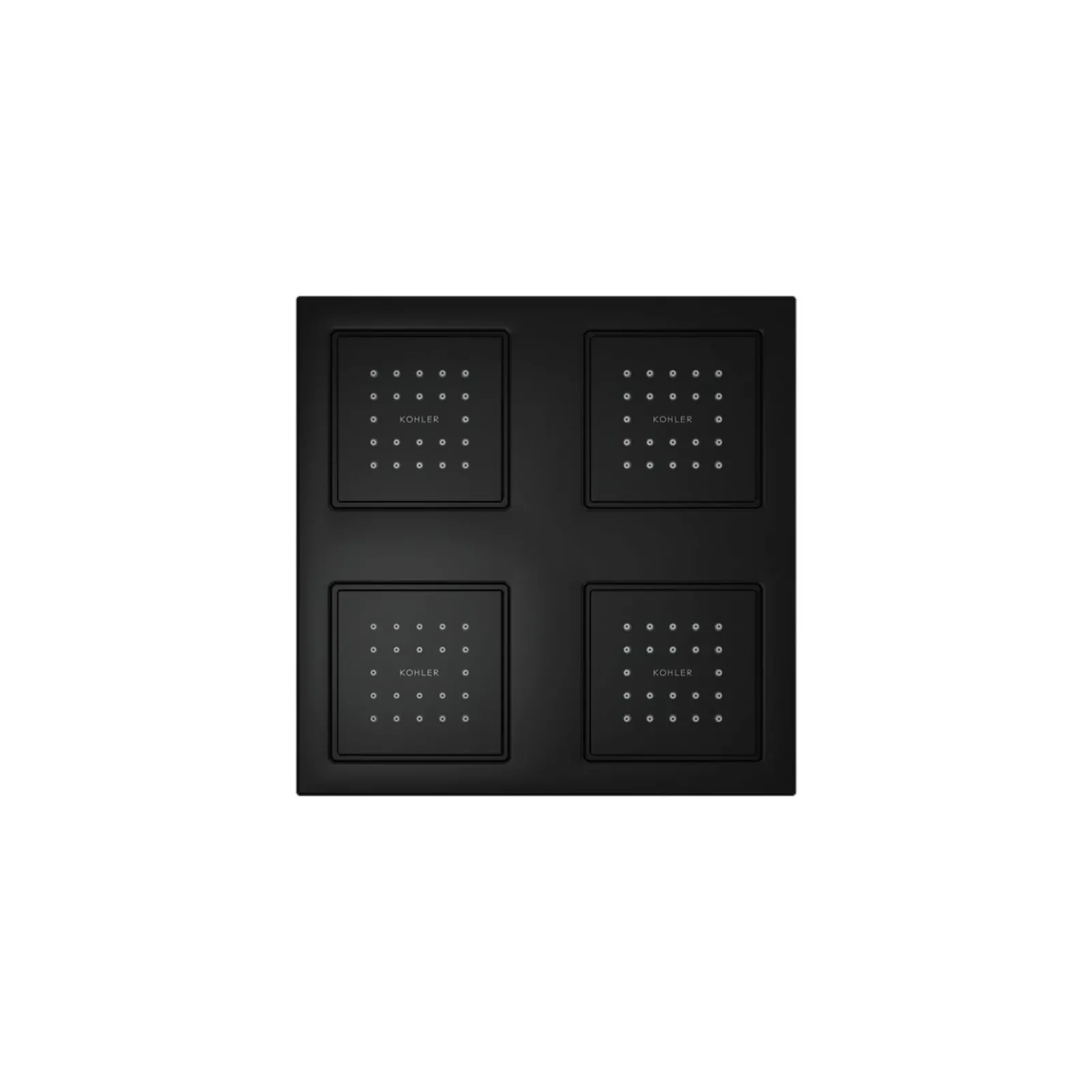 Overhead shower panel with four 22-nozzle sprayheads^Kohler