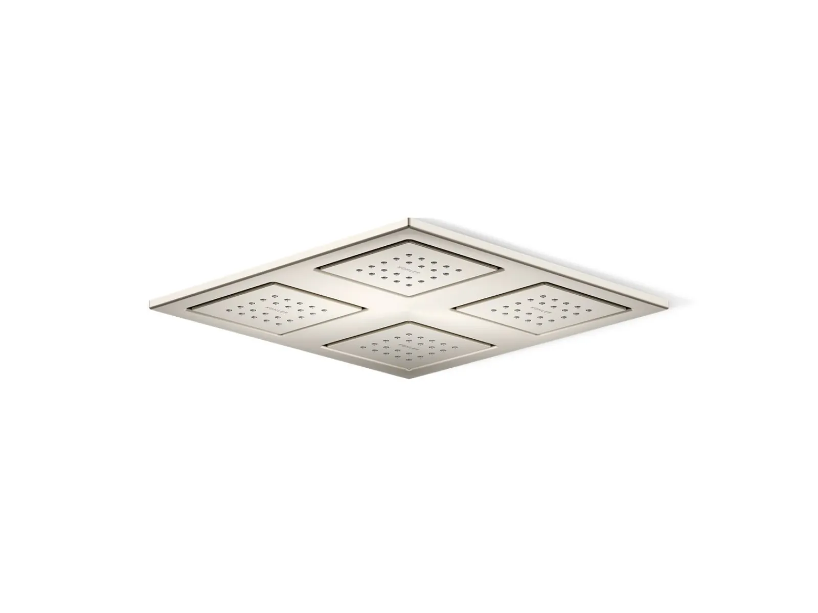 Overhead shower panel with four 22-nozzle sprayheads^Kohler