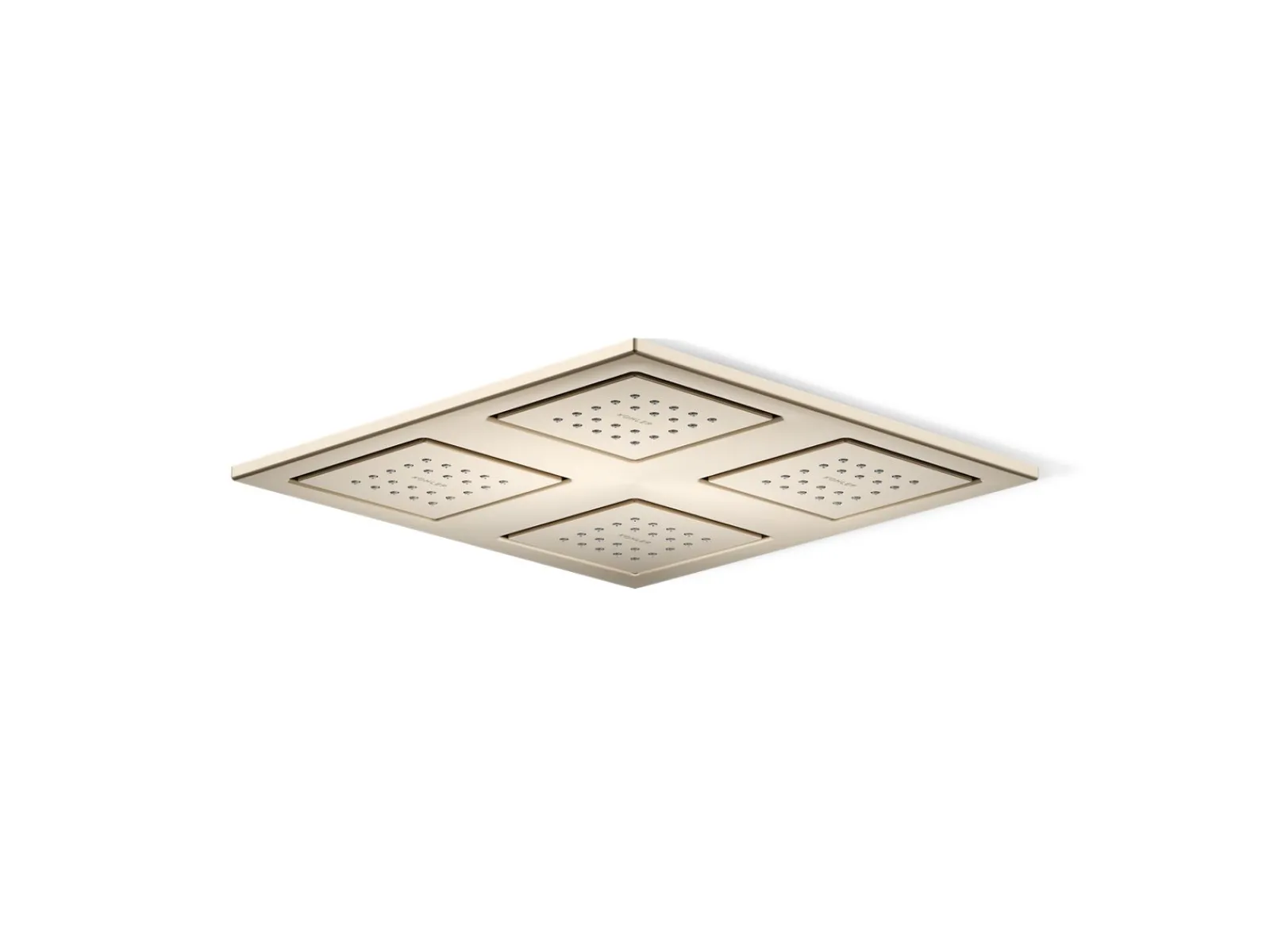 Overhead shower panel with four 22-nozzle sprayheads^Kohler