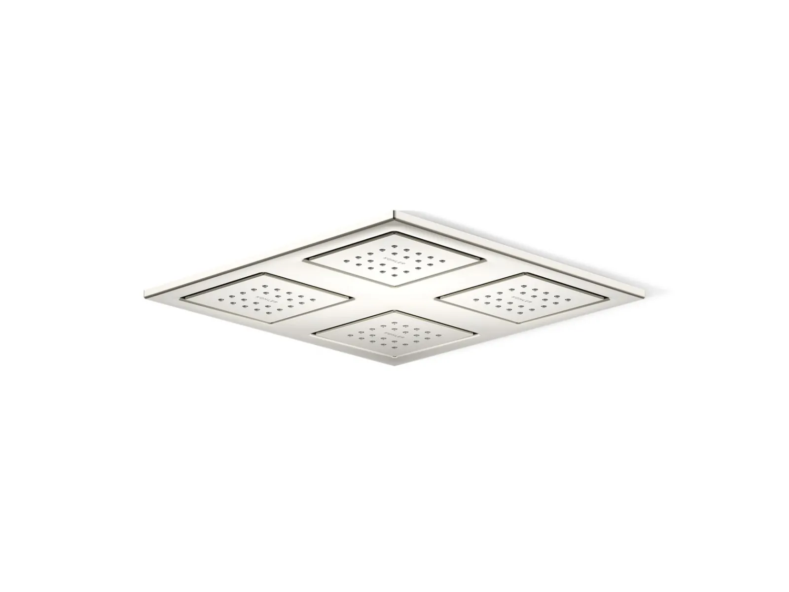 Overhead shower panel with four 22-nozzle sprayheads^Kohler