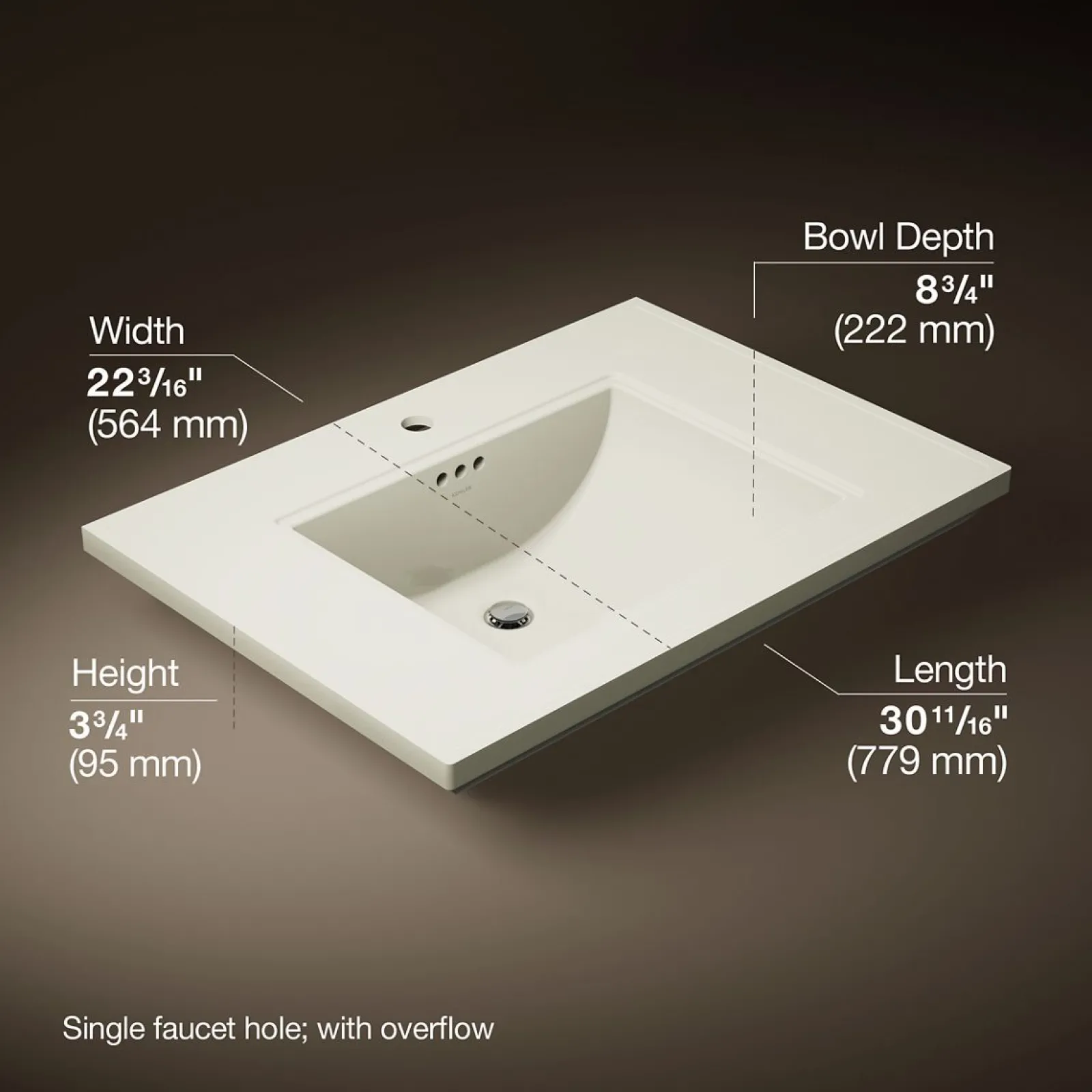30-11/16" pedestal/console table bathroom sink^Kohler Online