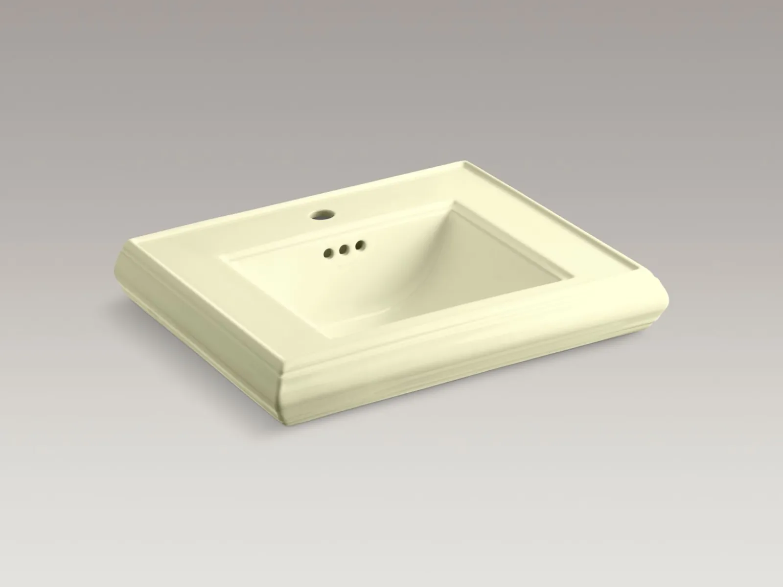 Pedestal/console table bathroom sink basin with single faucet-hole drilling^Kohler Clearance