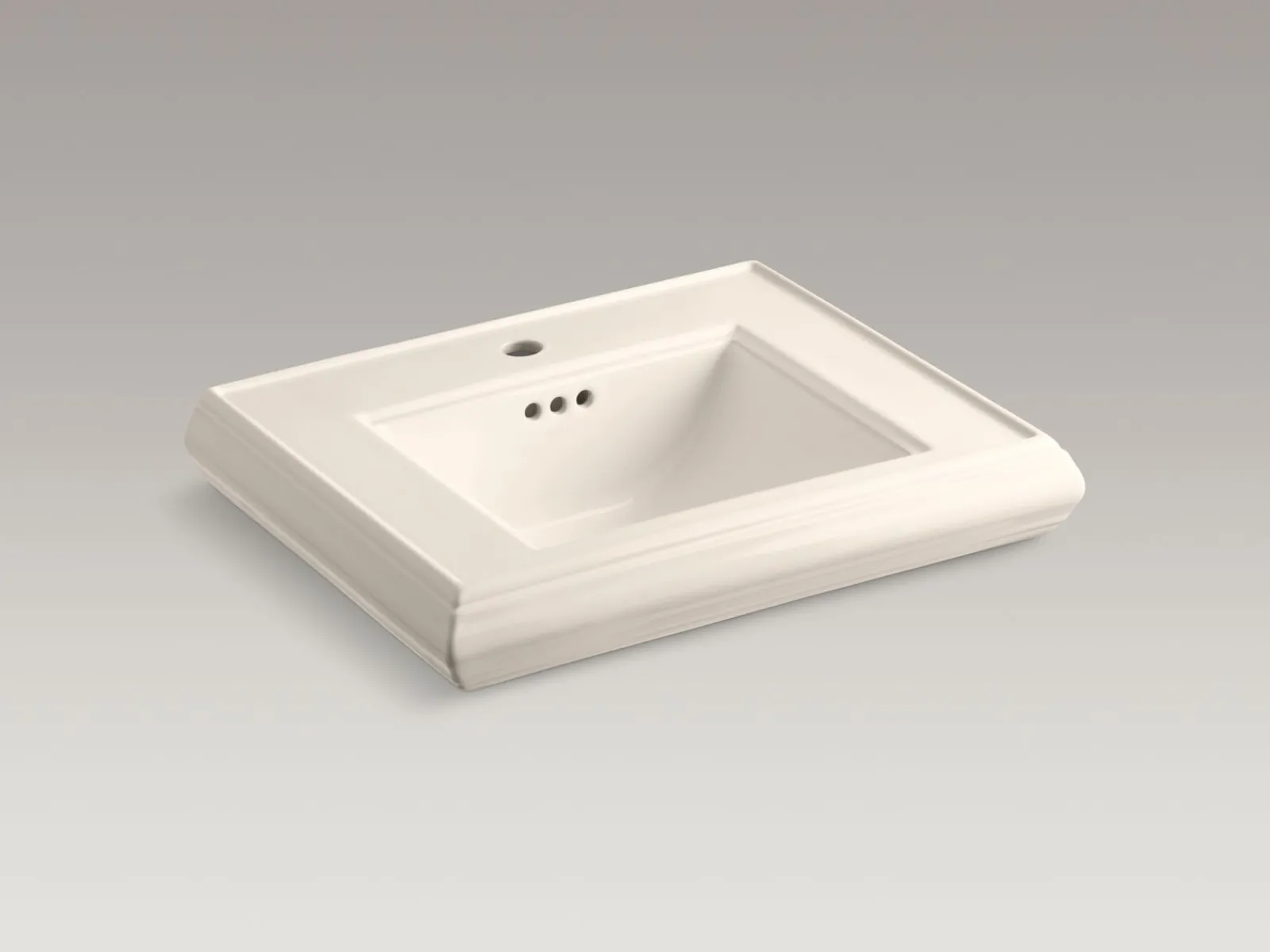 Pedestal/console table bathroom sink basin with single faucet-hole drilling^Kohler Clearance
