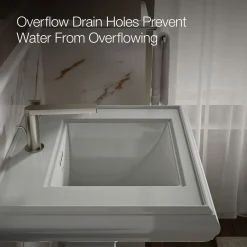 Pedestal/console table bathroom sink basin with single faucet-hole drilling^Kohler Clearance