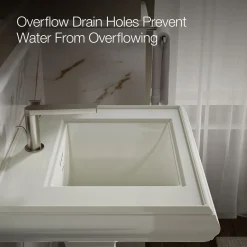 Pedestal/console table bathroom sink basin with single faucet-hole drilling^Kohler Clearance