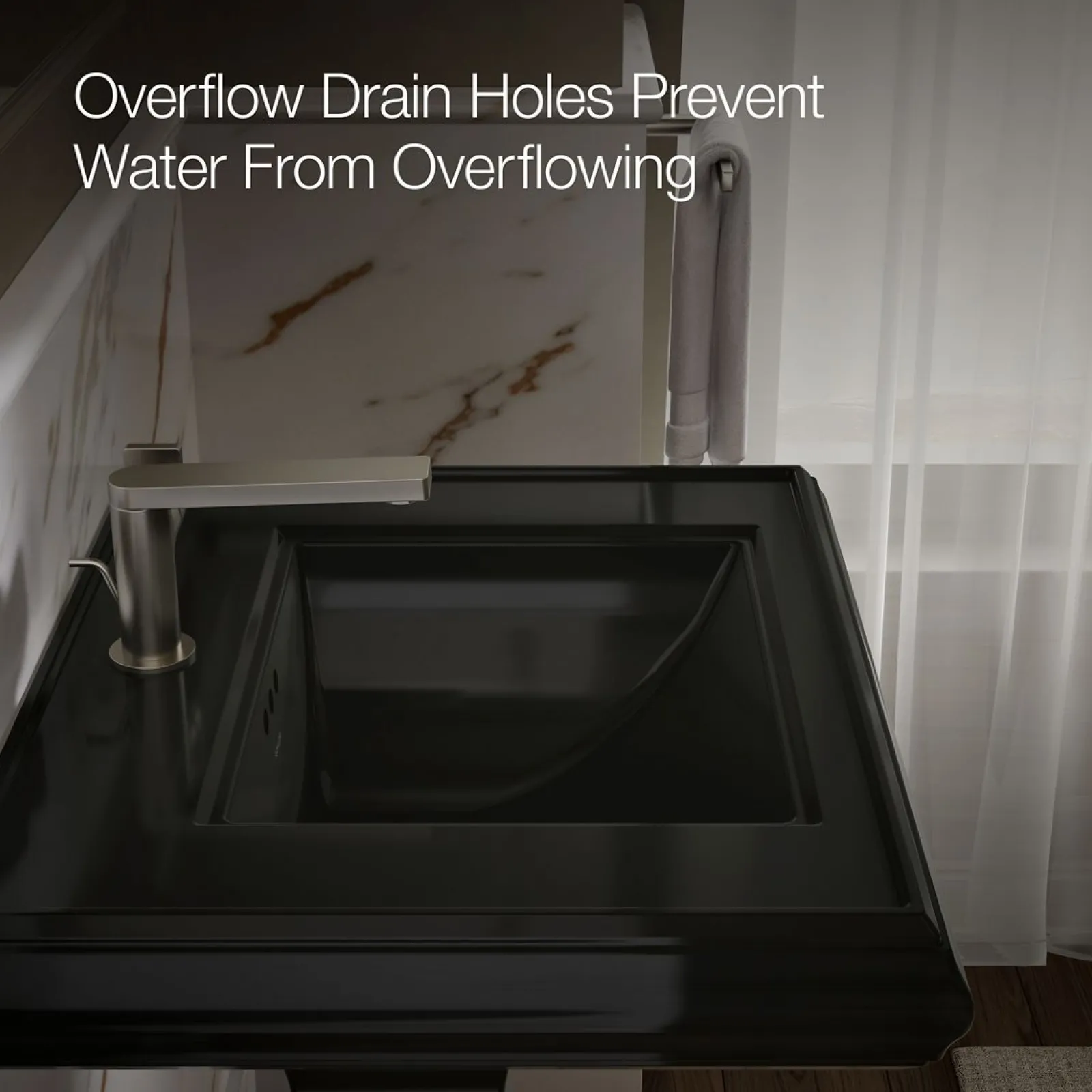 Pedestal/console table bathroom sink basin with single faucet-hole drilling^Kohler Clearance