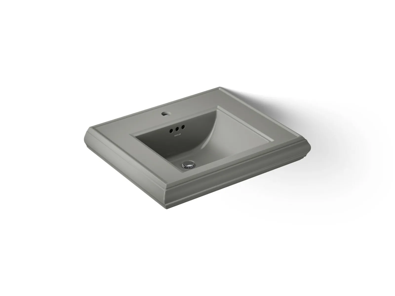 Pedestal/console table bathroom sink basin with single faucet-hole drilling^Kohler Clearance
