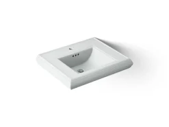 Pedestal/console table bathroom sink basin with single faucet-hole drilling^Kohler Clearance