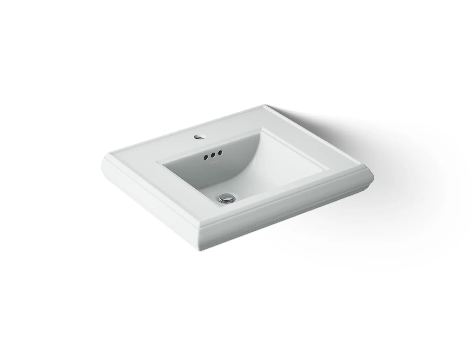 Pedestal/console table bathroom sink basin with single faucet-hole drilling^Kohler Clearance