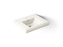 Pedestal/console table bathroom sink basin with single faucet-hole drilling^Kohler Clearance