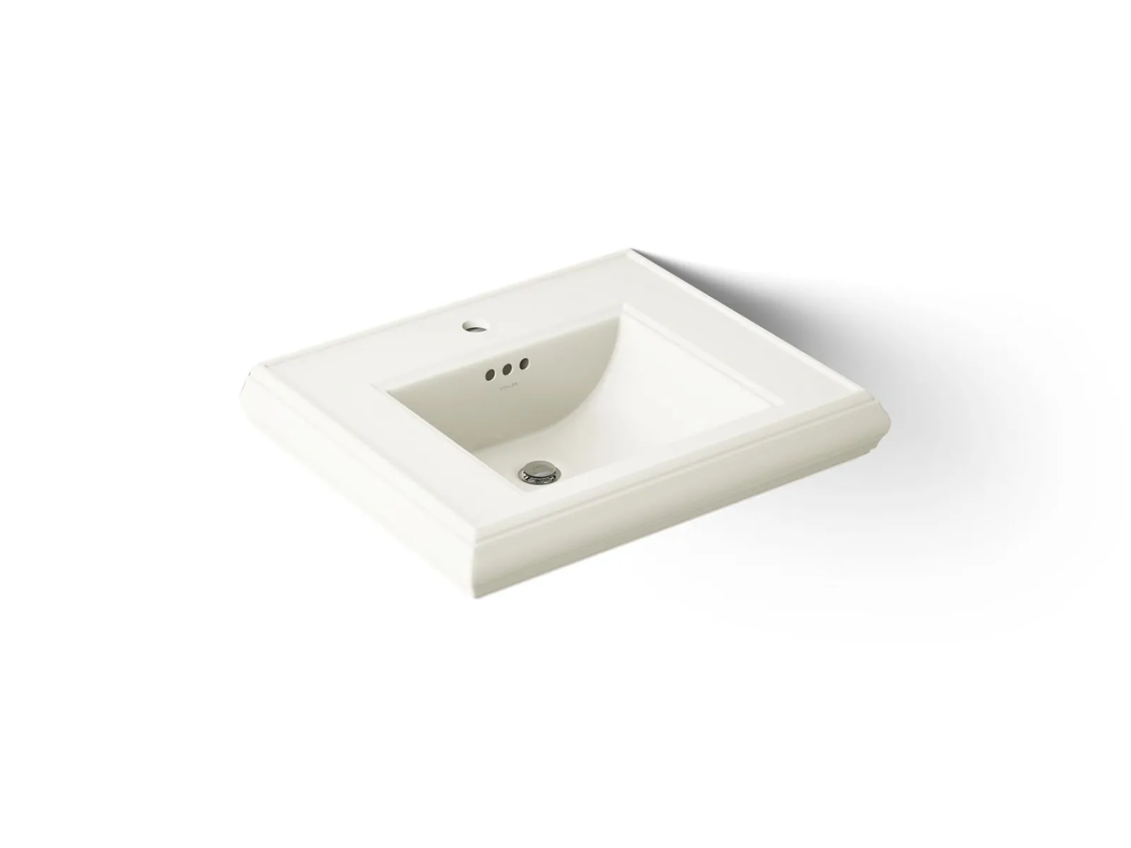 Pedestal/console table bathroom sink basin with single faucet-hole drilling^Kohler Clearance