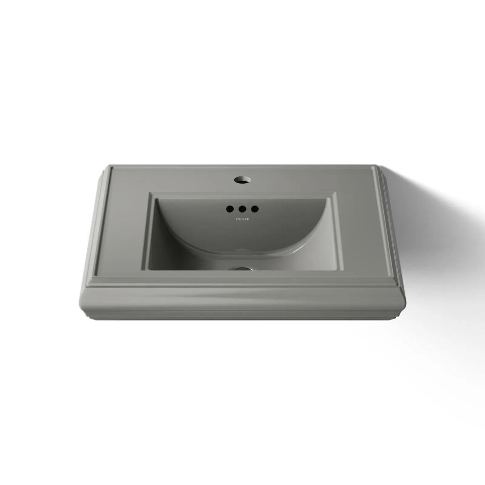 Pedestal/console table bathroom sink basin with single faucet-hole drilling^Kohler Clearance
