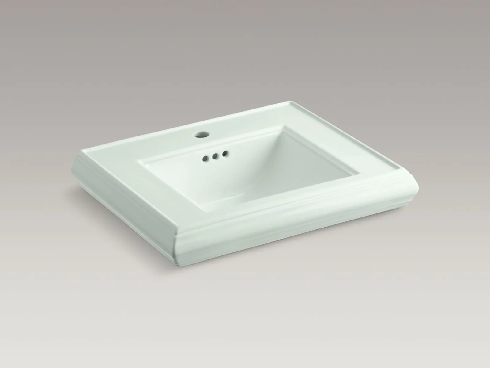 Pedestal/console table bathroom sink basin with single faucet-hole drilling^Kohler Clearance