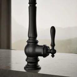 Pull-down kitchen sink faucet with three-function sprayhead^Kohler Discount