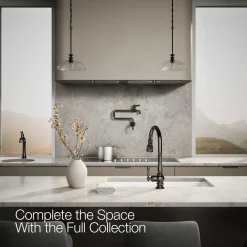Pull-down kitchen sink faucet with three-function sprayhead^Kohler Discount