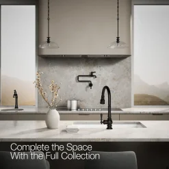 Pull-down kitchen sink faucet with three-function sprayhead^Kohler Discount