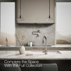 Pull-down kitchen sink faucet with three-function sprayhead^Kohler New
