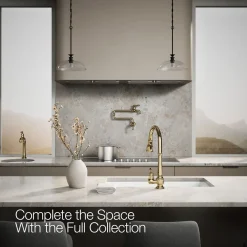 Pull-down kitchen sink faucet with three-function sprayhead^Kohler New