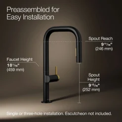 Pull-down kitchen sink faucet with two-function sprayhead^Kohler Discount