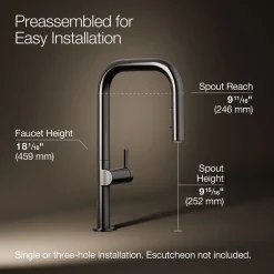 Pull-down kitchen sink faucet with two-function sprayhead^Kohler Discount