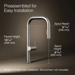 Pull-down kitchen sink faucet with two-function sprayhead^Kohler Discount