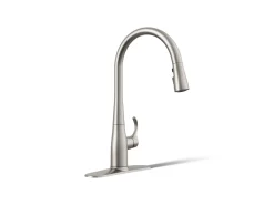 Pull-down kitchen sink faucet with three-function sprayhead^Kohler Clearance