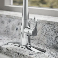 Pull-down kitchen sink faucet with three-function sprayhead^Kohler Clearance