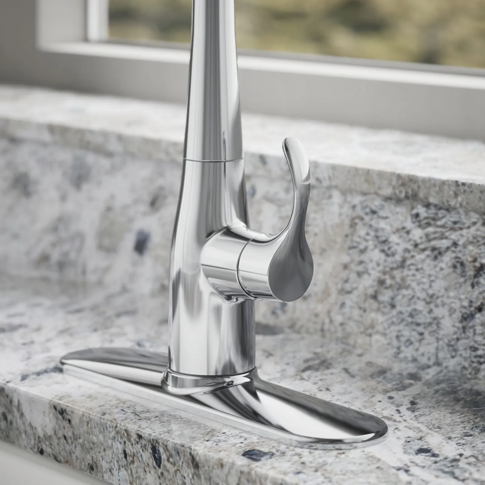 Pull-down kitchen sink faucet with three-function sprayhead^Kohler Clearance