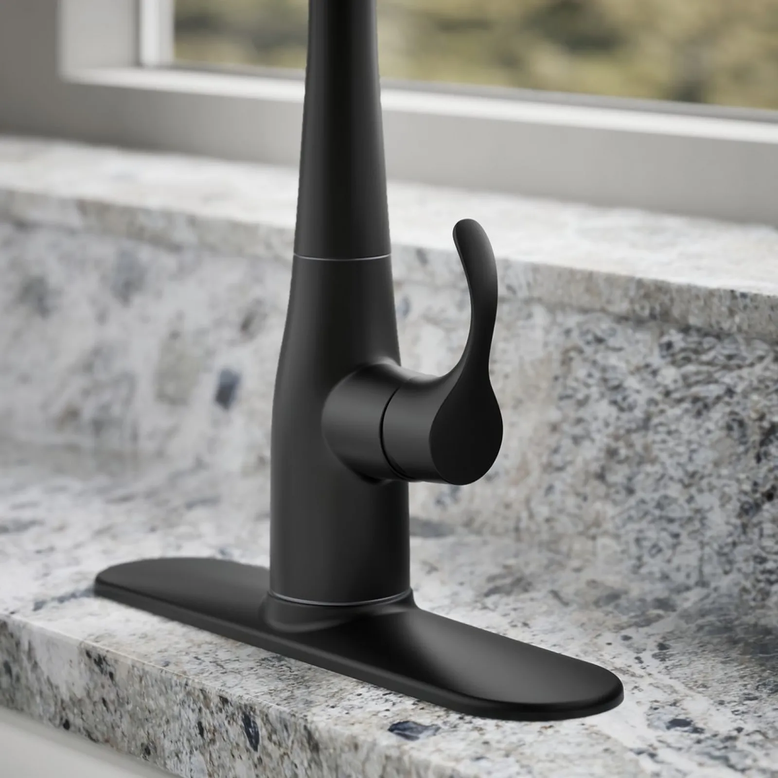 Pull-down kitchen sink faucet with three-function sprayhead^Kohler Clearance