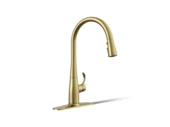 Pull-down kitchen sink faucet with three-function sprayhead^Kohler Clearance