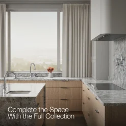 Pull-down kitchen sink faucet with three-function sprayhead^Kohler New