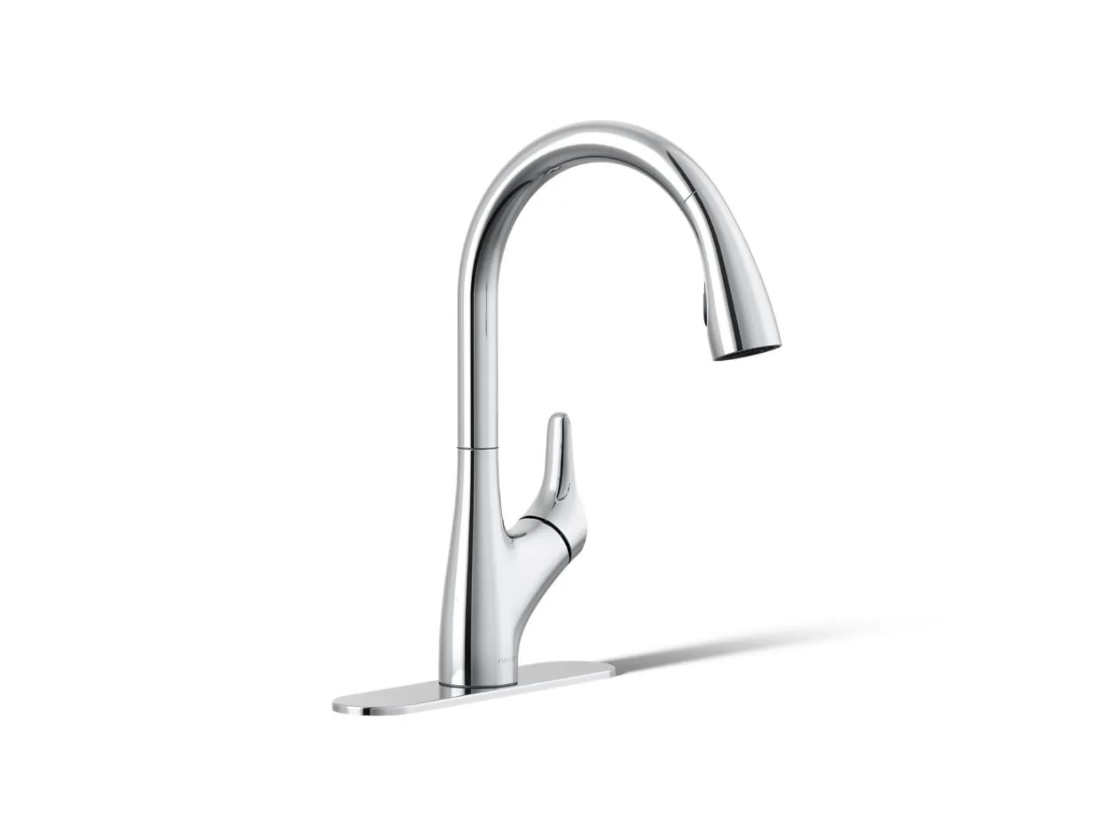 Pull-down kitchen sink faucet with two-function sprayhead^Kohler New