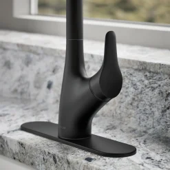 Pull-down kitchen sink faucet with two-function sprayhead^Kohler New