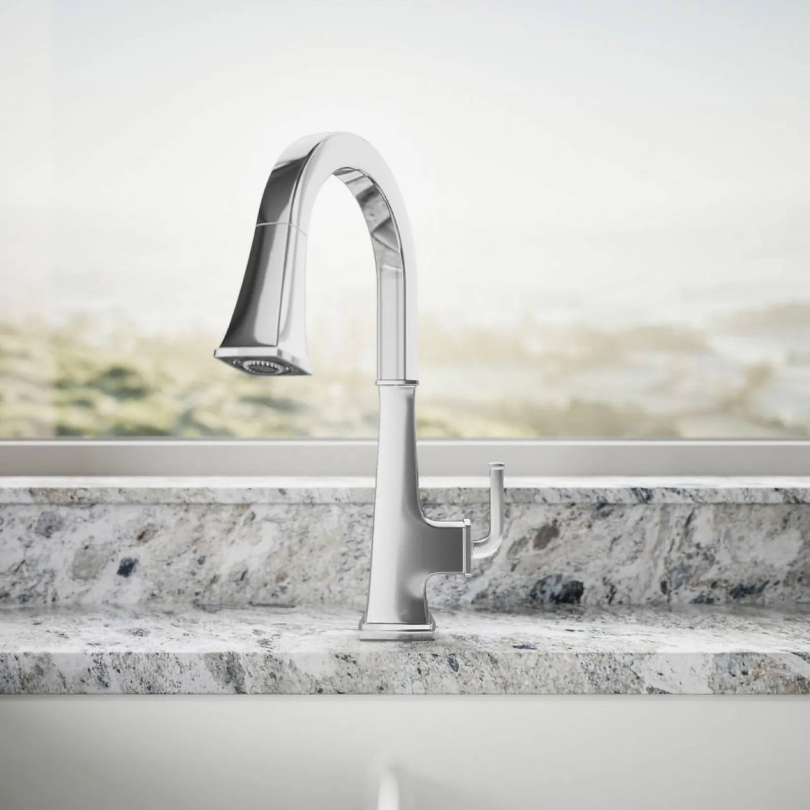 Pull-down kitchen sink faucet with three-function sprayhead^Kohler Clearance