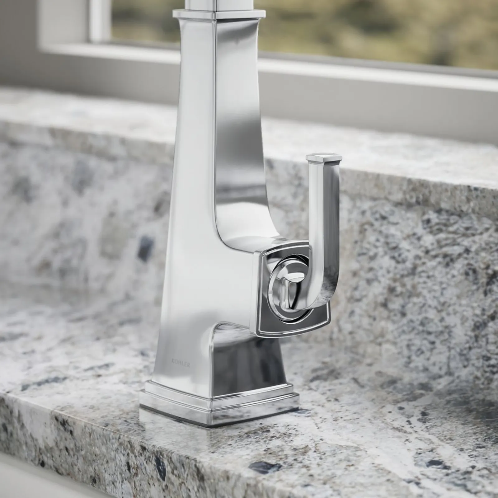 Pull-down kitchen sink faucet with three-function sprayhead^Kohler Clearance