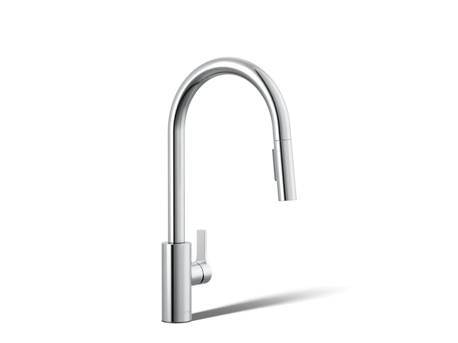 Pull-down kitchen sink faucet with two-function sprayhead^Kohler