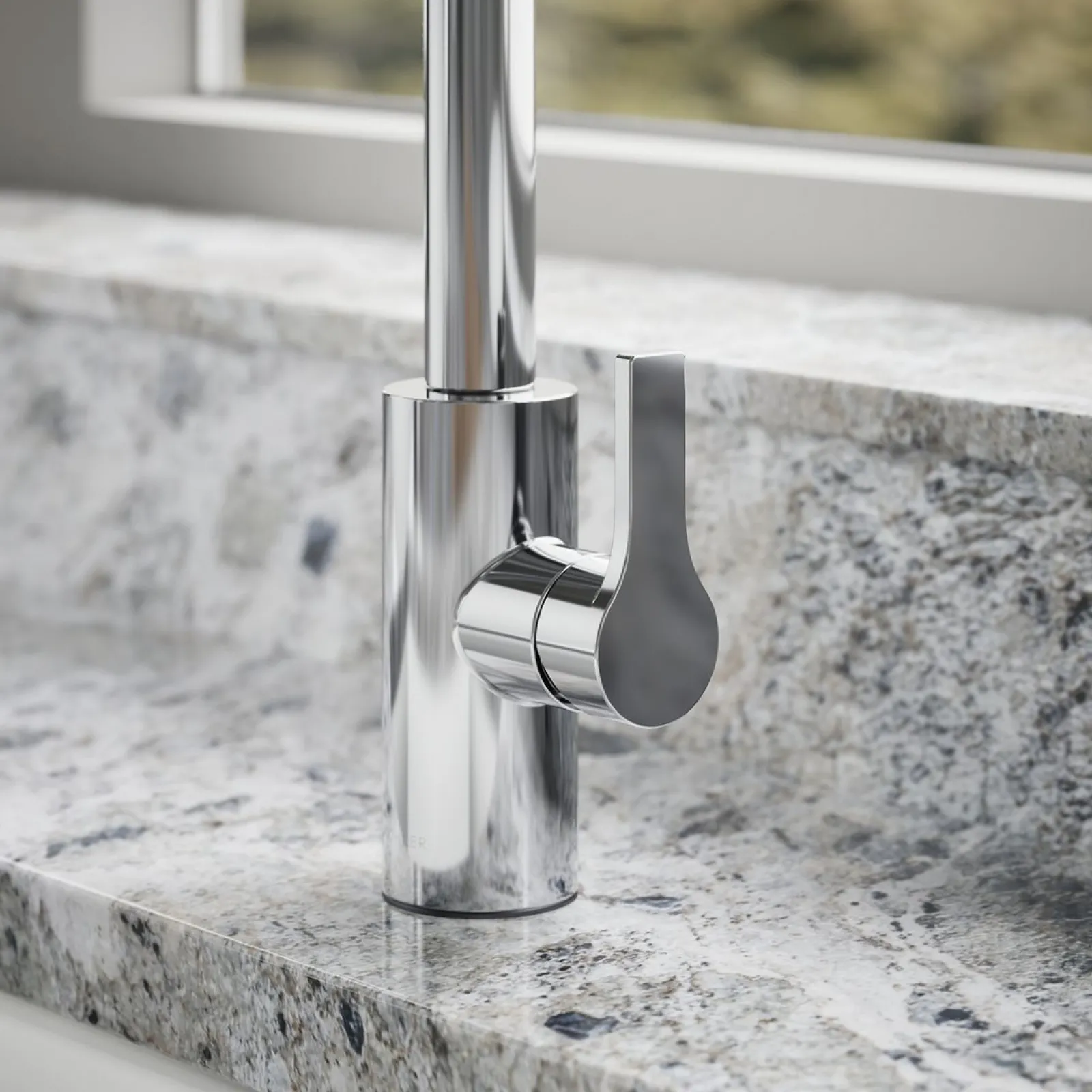 Pull-down kitchen sink faucet with two-function sprayhead^Kohler