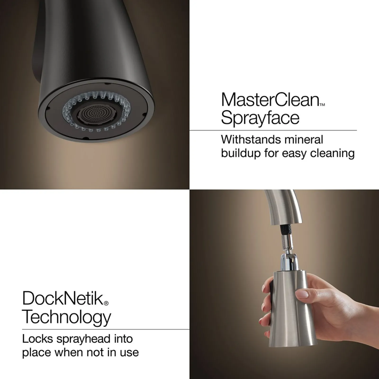 Pull-down kitchen sink faucet with three-function sprayhead^Kohler Outlet