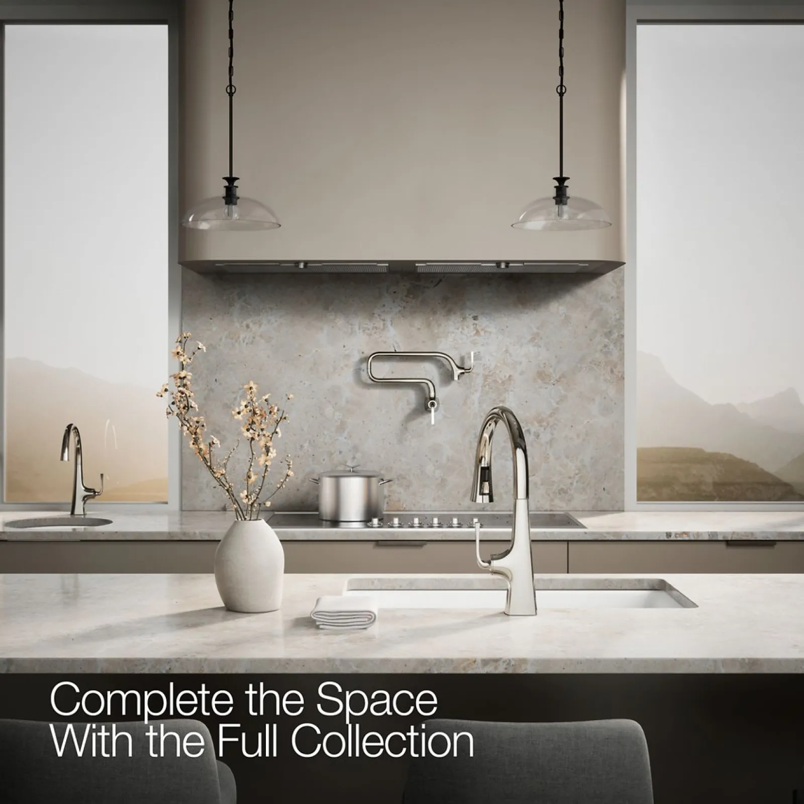 Pull-down kitchen sink faucet with three-function sprayhead^Kohler Discount