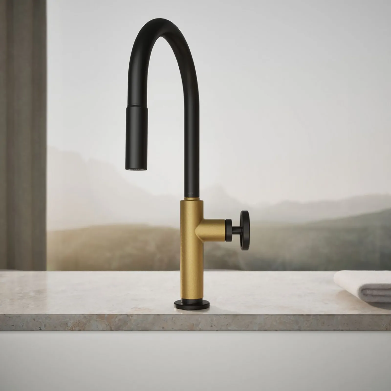 Pull-down kitchen sink faucet with two-function sprayhead^Kohler Discount