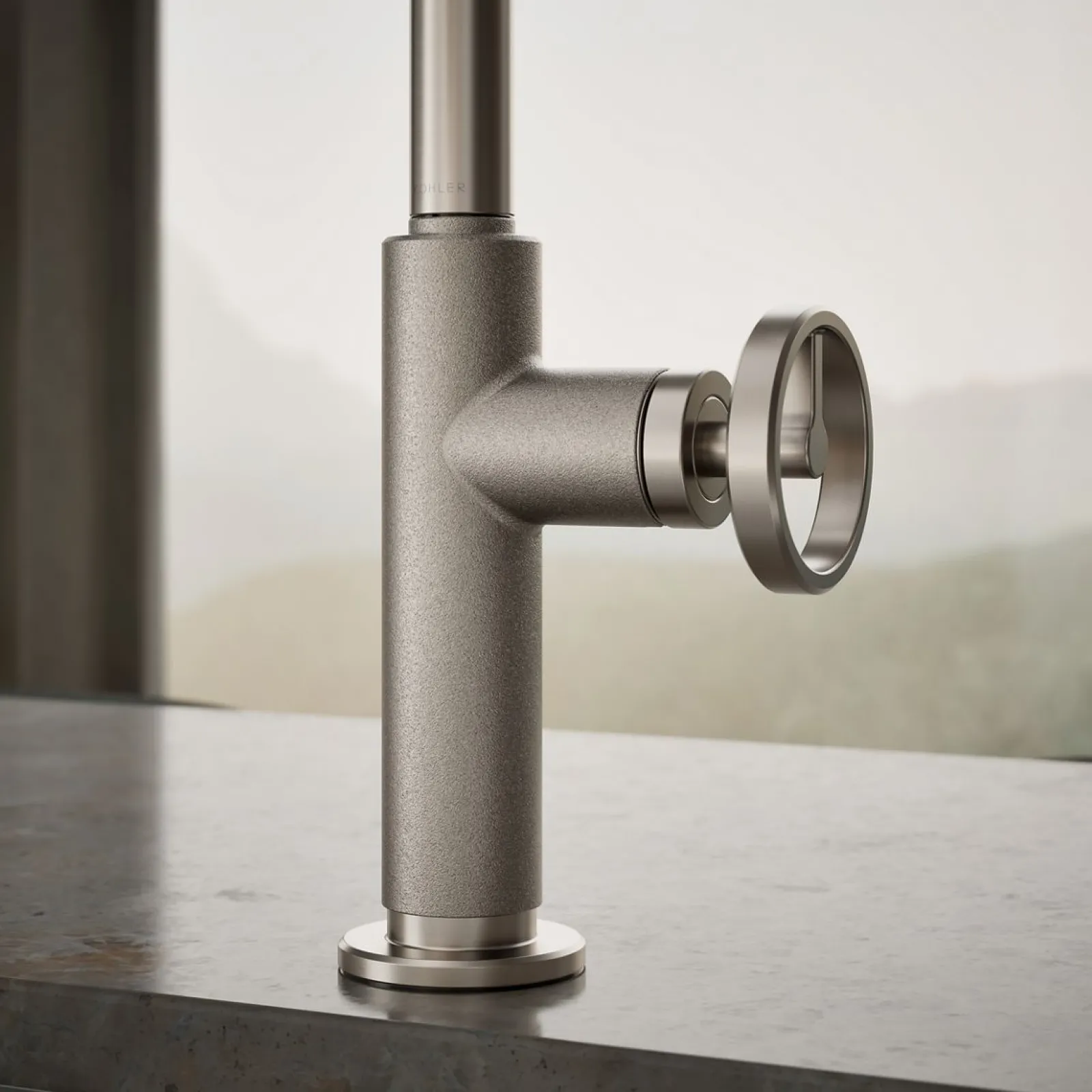 Pull-down kitchen sink faucet with two-function sprayhead^Kohler Discount
