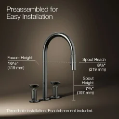 Pull-down kitchen sink faucet with two-function sprayhead^Kohler Outlet