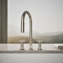 Pull-down kitchen sink faucet with two-function sprayhead^Kohler Outlet