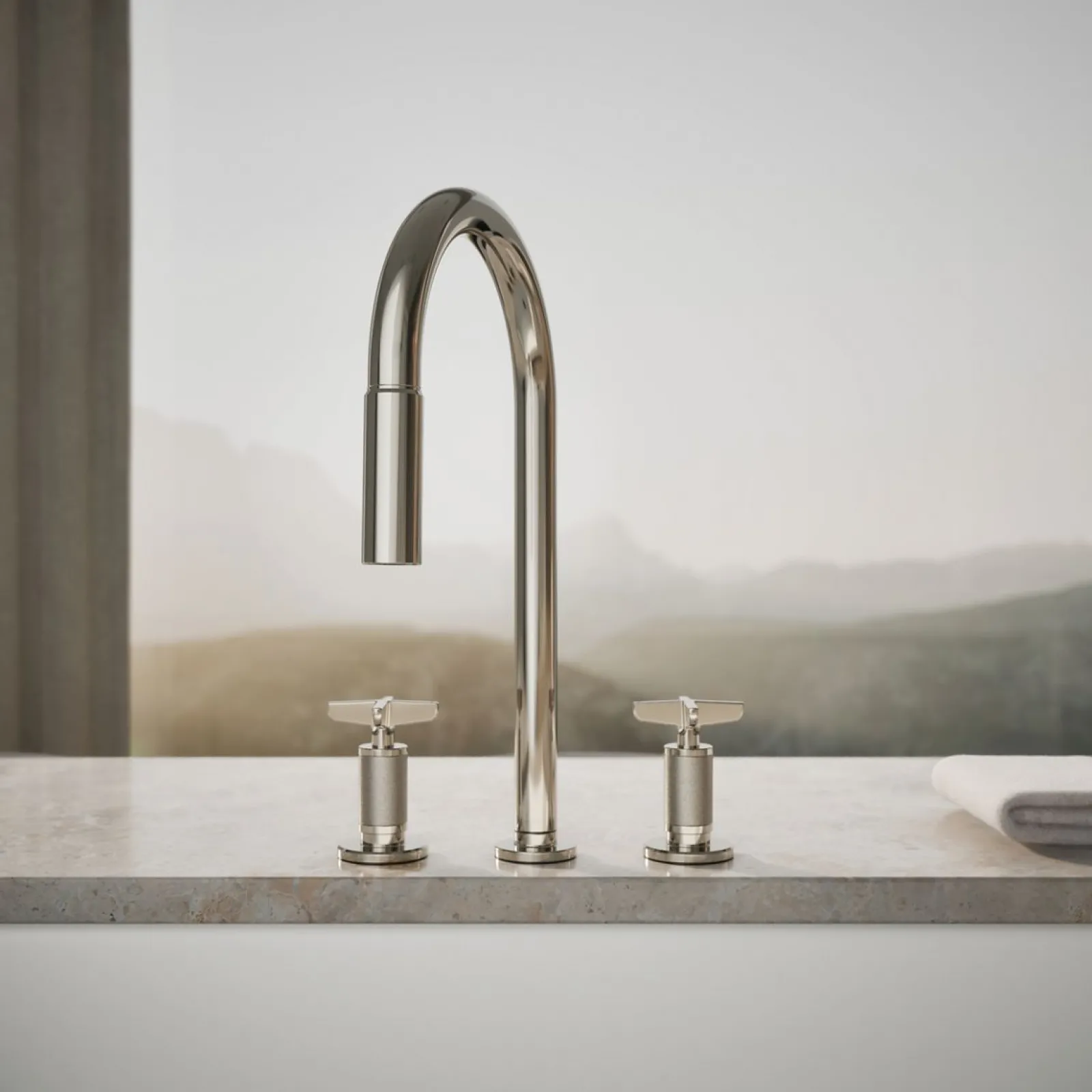 Pull-down kitchen sink faucet with two-function sprayhead^Kohler Outlet