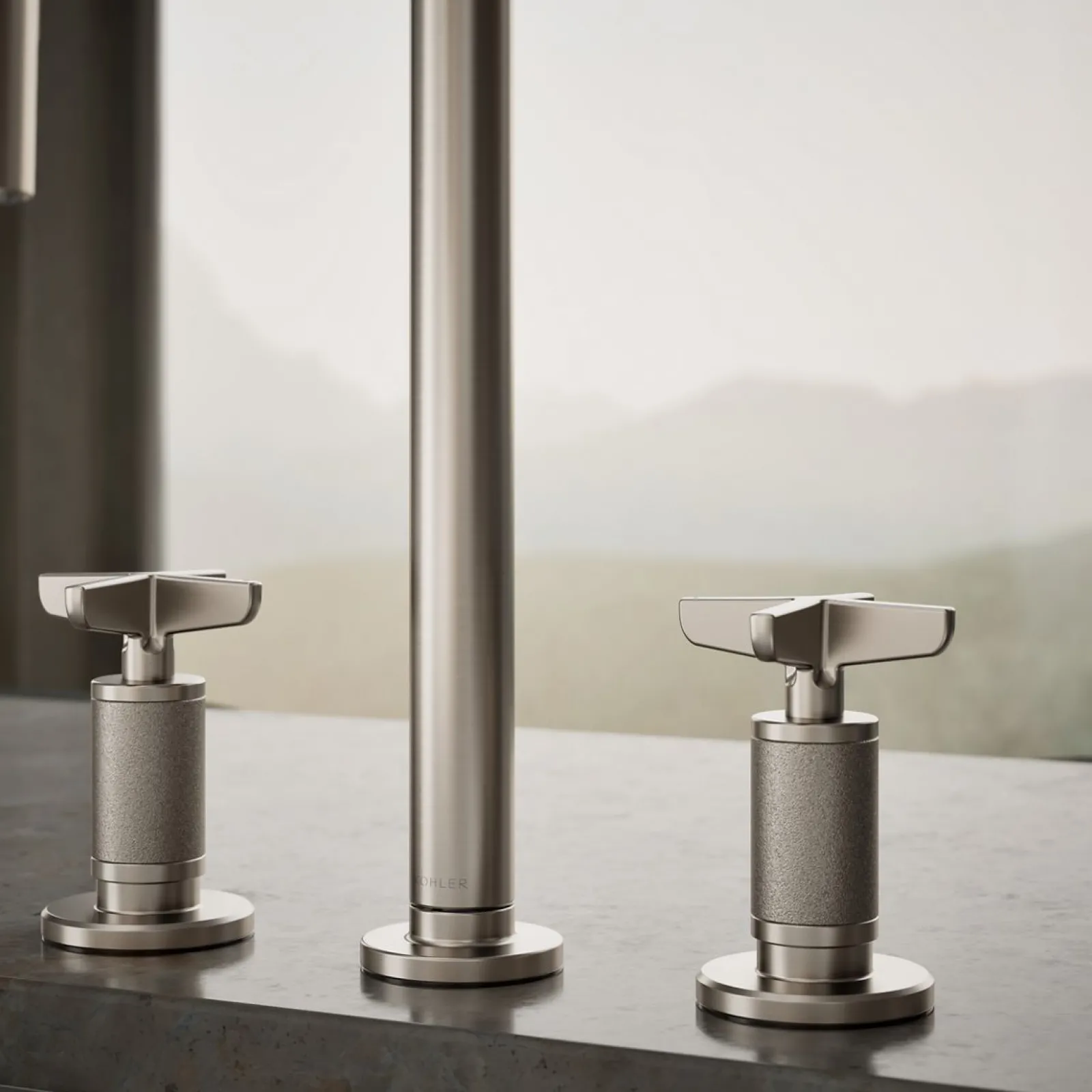 Pull-down kitchen sink faucet with two-function sprayhead^Kohler Outlet