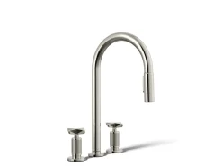 Pull-down kitchen sink faucet with two-function sprayhead^Kohler Outlet